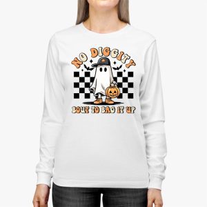 No Diggity Bout To Bag It Up Cute Ghost Halloween Kids Candy Longsleeve Tee 2 1