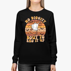 No Diggity Bout To Bag It Up Cute Ghost Halloween Kids Candy Longsleeve Tee 2 2 2