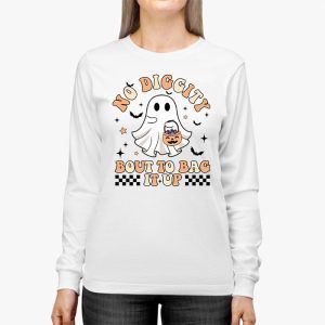 No Diggity Bout To Bag It Up Cute Ghost Halloween Kids Candy Longsleeve Tee 2 2 4