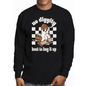 No Diggity Bout To Bag It Up Cute Ghost Halloween Kids Candy Longsleeve Tee 3 2