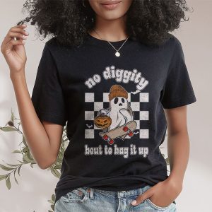 No Diggity Bout To Bag It Up Cute Ghost Halloween Kids Candy T Shirt 2 2