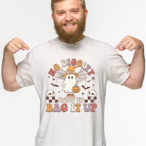 No Diggity Bout To Bag It Up Cute Ghost Halloween Kids Candy T Shirt 2 3 1