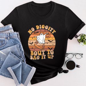 No Diggity Bout To Bag It Up Cute Ghost Halloween Kids Candy T-Shirt 2