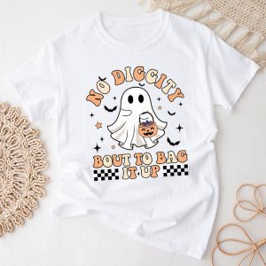 Halloween Shirt Designs No Diggity Bout To Bag It Up Cute Ghost Perfect T-Shirt