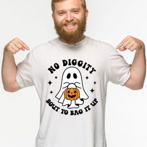 No Diggity Bout To Bag It Up Cute Ghost Halloween Kids Candy T Shirt 3