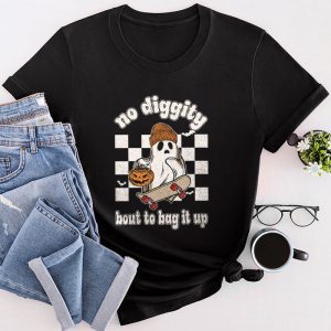 No Diggity Bout To Bag It Up Cute Ghost Halloween Kids Candy T-Shirt