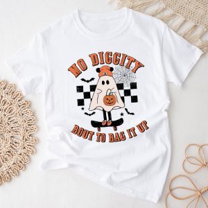 Halloween Shirt Designs No Diggity Bout To Bag It Up Cute Ghost Perfect T-Shirt