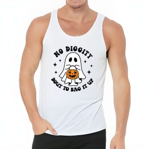 No Diggity Bout To Bag It Up Cute Ghost Halloween Kids Candy Tank Top 3