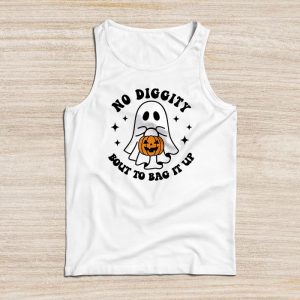 Halloween Shirt Designs No Diggity Bout To Bag It Up Cute Ghost Tank Top