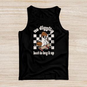 Halloween Shirt Designs No Diggity Bout To Bag It Up Cute Ghost Tank Top