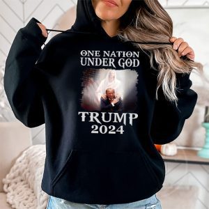 One Nation Under God Trump 2024 God American Flag Hoodie 2 3