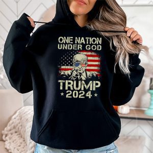 One Nation Under God Trump 2024 God American Flag Hoodie 2 4