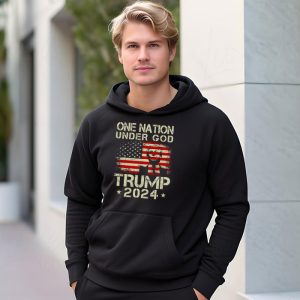 One Nation Under God Trump 2024 God American Flag Hoodie 3 2