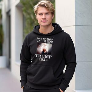 One Nation Under God Trump 2024 God American Flag Hoodie 3 3