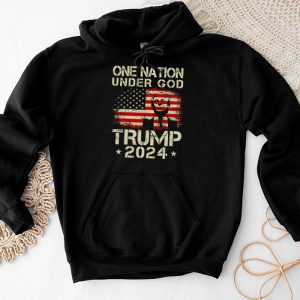 One Nation Under God Trump 2024 God American Flag Hoodie