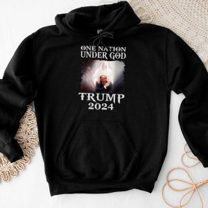 One Nation Under God Trump 2024 God American Flag Hoodie