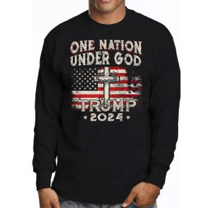 One Nation Under God Trump 2024 God American Flag Longsleeve Tee 3 1