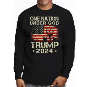 One Nation Under God Trump 2024 God American Flag Longsleeve Tee 3 2