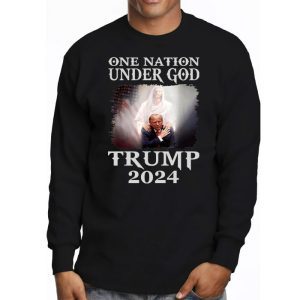 One Nation Under God Trump 2024 God American Flag Longsleeve Tee 3 3