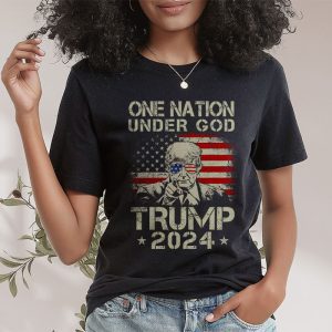 One Nation Under God Trump 2024 God American Flag T Shirt 2 4