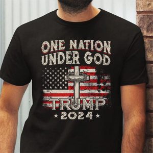 One Nation Under God Trump 2024 God American Flag T Shirt 3 1