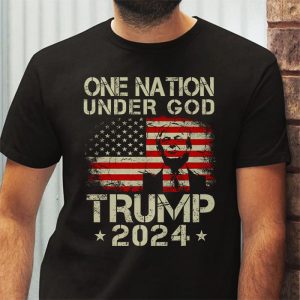 One Nation Under God Trump 2024 God American Flag T Shirt 3 2