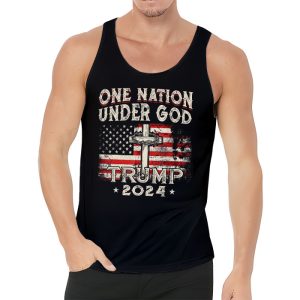 One Nation Under God Trump 2024 God American Flag Tank Top 3 1