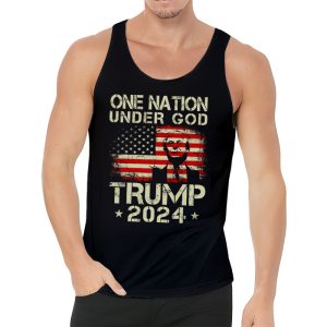 One Nation Under God Trump 2024 God American Flag Tank Top 3 2