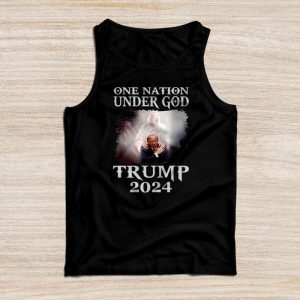 One Nation Under God Trump 2024 God American Flag Tank Top