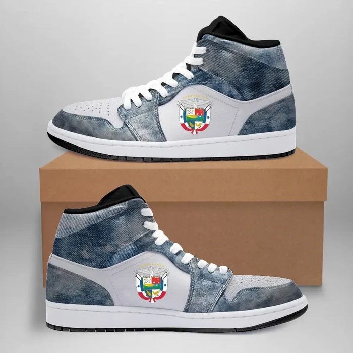 Panama High Sneakers Air Jordan 1 - Washed Denim JD1 Shoes