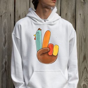 Peace Sign Turkey Hand Cool Thanksgiving Hippie Men Women Hoodie 2