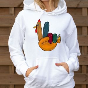 Peace Sign Turkey Hand Cool Thanksgiving Hippie Men Women Hoodie 3 1