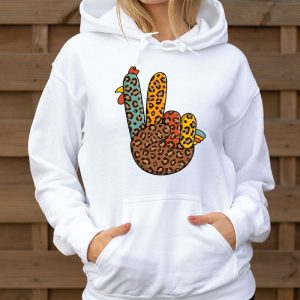 Peace Sign Turkey Hand Cool Thanksgiving Hippie Men Women Hoodie 3 3