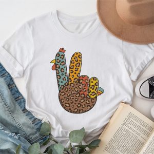 Peace Sign Turkey Hand Cool Thanksgiving Hippie Men Women T Shirt 1 3