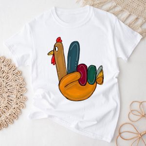 Peace Sign Turkey Hand Cool Thanksgiving Hippie Men Women T-Shirt