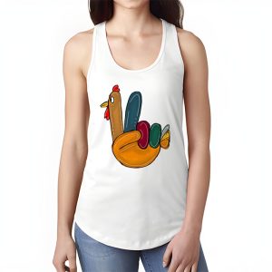 Peace Sign Turkey Hand Cool Thanksgiving Hippie Men Women Tank Top 1 1