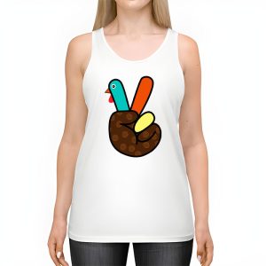 Peace Sign Turkey Hand Cool Thanksgiving Hippie Men Women Tank Top 2 2