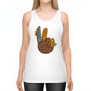 Peace Sign Turkey Hand Cool Thanksgiving Hippie Men Women Tank Top 2 3