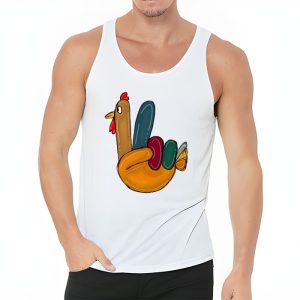 Peace Sign Turkey Hand Cool Thanksgiving Hippie Men Women Tank Top 3 1