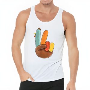 Peace Sign Turkey Hand Cool Thanksgiving Hippie Men Women Tank Top 3