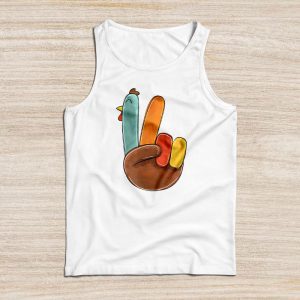 Thanksgiving Shirt Ideas Peace Sign Turkey Hand Cool Thanksgiving Hippie Perfect Tank Top