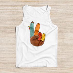 Peace Sign Turkey Hand Cool Thanksgiving Hippie Men Women Tank Top