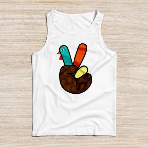 Thanksgiving Shirt Ideas Peace Sign Turkey Hand Cool Thanksgiving Hippie Perfect Tank Top