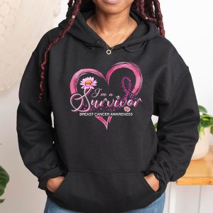 Pink Butterfly Heart Im A Survivor Breast Cancer Awareness Hoodie 1 4