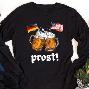 Prost US And German Flag Bavarian Oktoberfest Men Women Longsleeve Tee 1