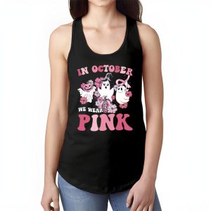 Pumpkin Breast Cancer Warrior In October We Wear Pink Ghost Tank Top 1 1