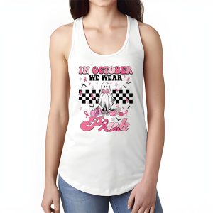 Pumpkin Breast Cancer Warrior In October We Wear Pink Ghost Tank Top 1 3