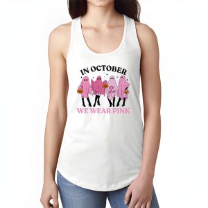 Pumpkin Breast Cancer Warrior In October We Wear Pink Ghost Tank Top 1 4