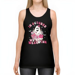 Pumpkin Breast Cancer Warrior In October We Wear Pink Ghost Tank Top 2 2