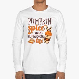 Pumpkin Spice And Homeschool Life Halloween Women Longsleeve Tee 3 2